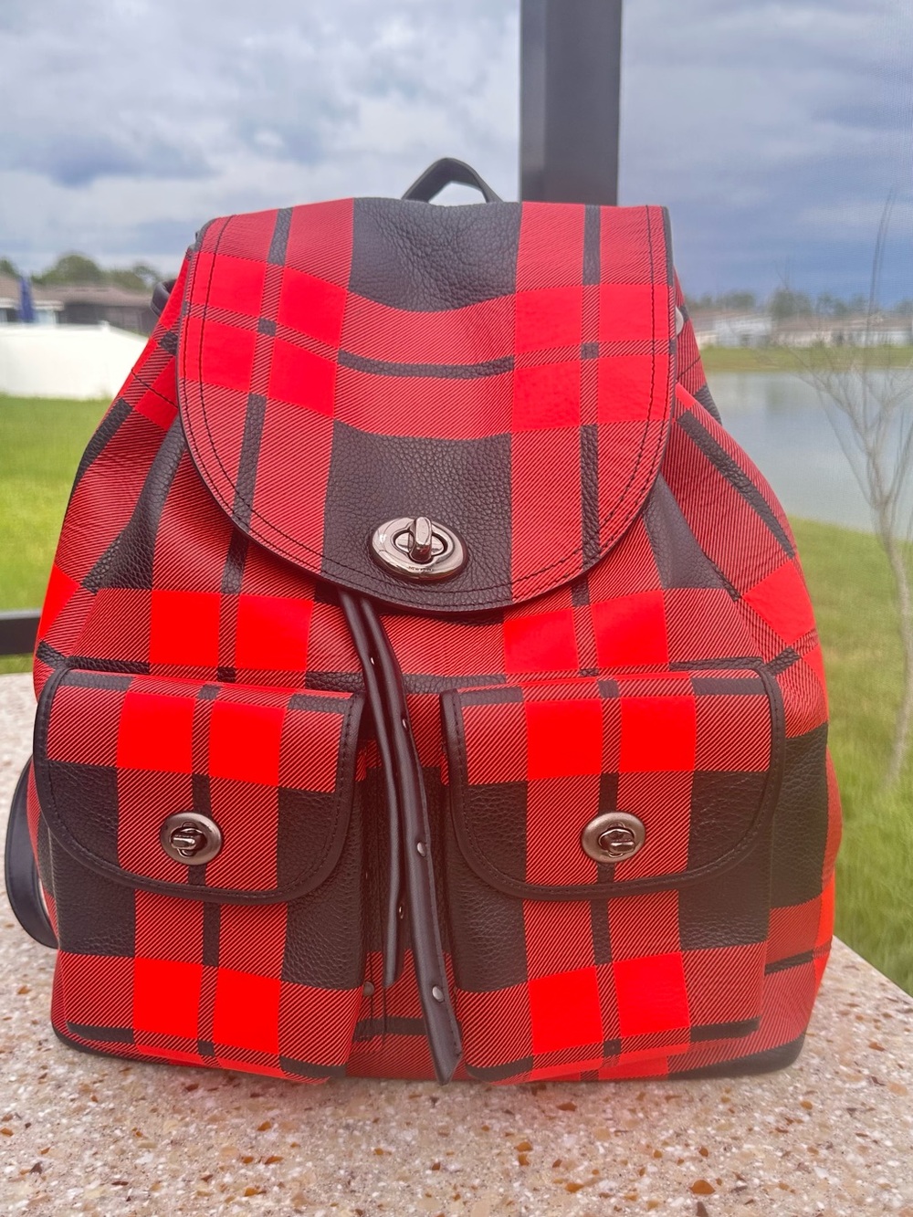 Coach Turnlock Tie Rucksack Backpack - Picture 3 of 16